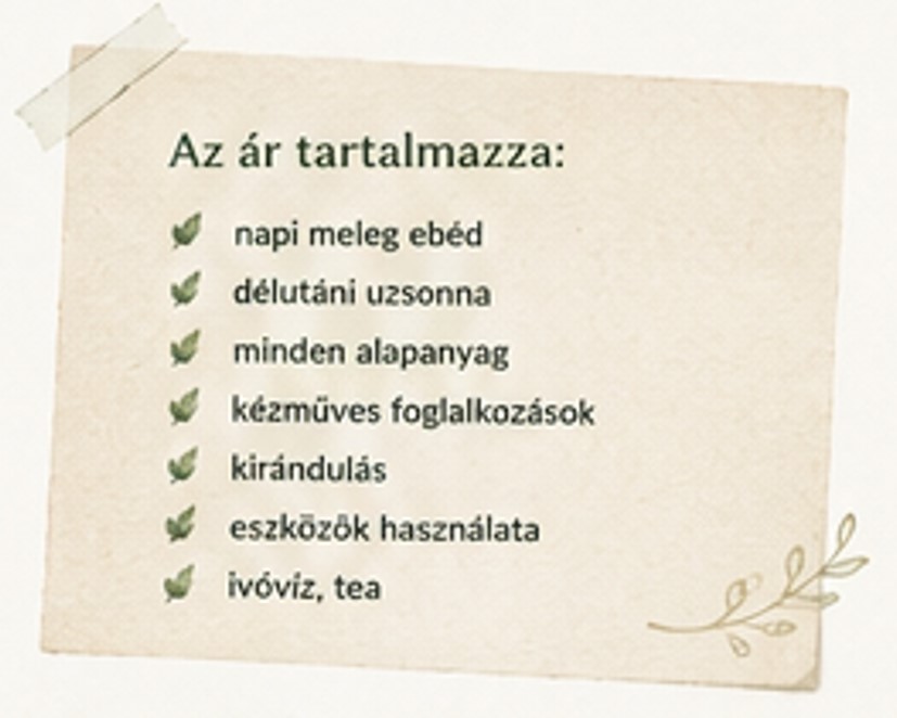 paperdo erdei alkototabor győrujbarat _ ár tartalmazza